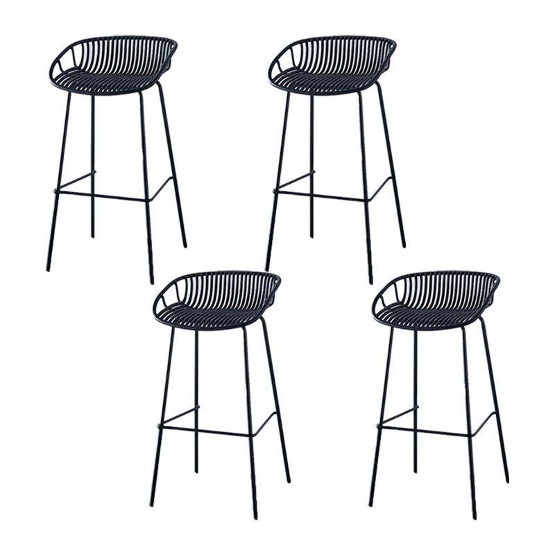 Industrial Backrest Armless Counter Stool Metal Cafe Bar Stool with 4 Legs