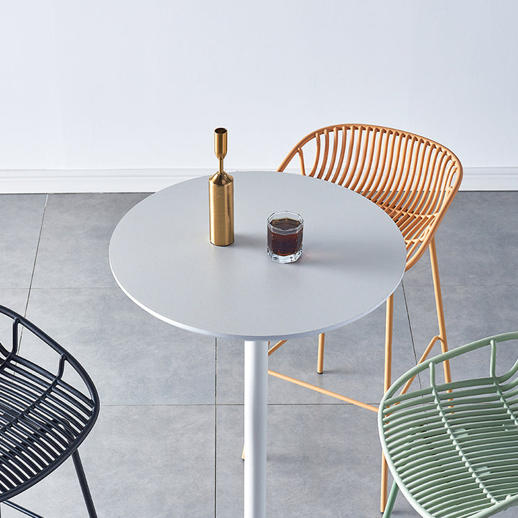 Industrial Backrest Armless Counter Stool Metal Cafe Bar Stool with 4 Legs