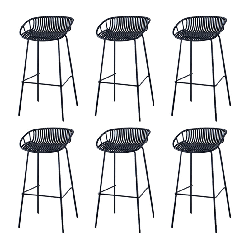 Industrial Backrest Armless Counter Stool Metal Cafe Bar Stool with 4 Legs