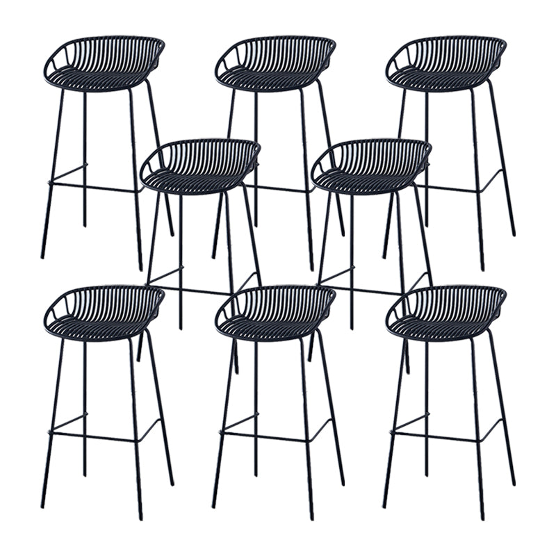 Industrial Backrest Armless Counter Stool Metal Cafe Bar Stool with 4 Legs