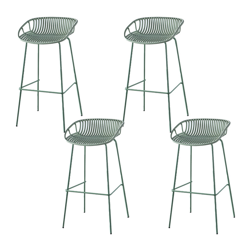 Industrial Backrest Armless Counter Stool Metal Cafe Bar Stool with 4 Legs