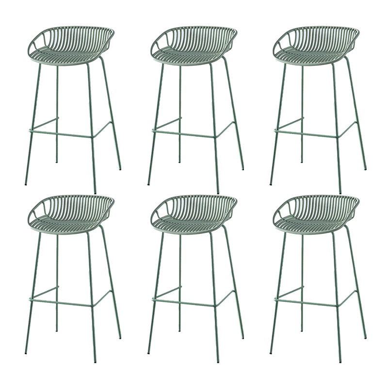 Industrial Backrest Armless Counter Stool Metal Cafe Bar Stool with 4 Legs