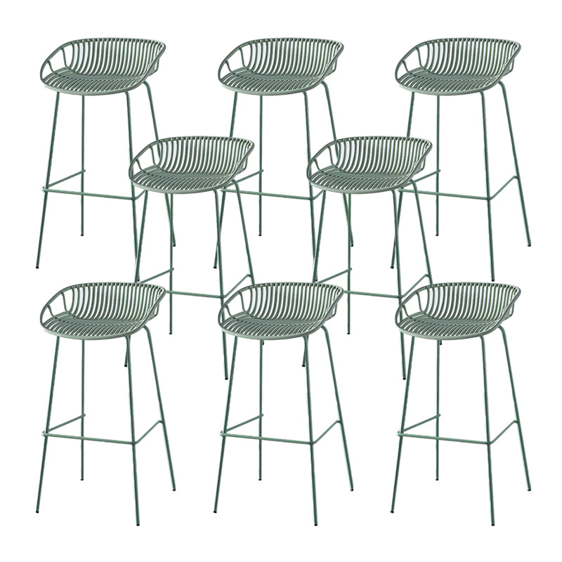 Industrial Backrest Armless Counter Stool Metal Cafe Bar Stool with 4 Legs