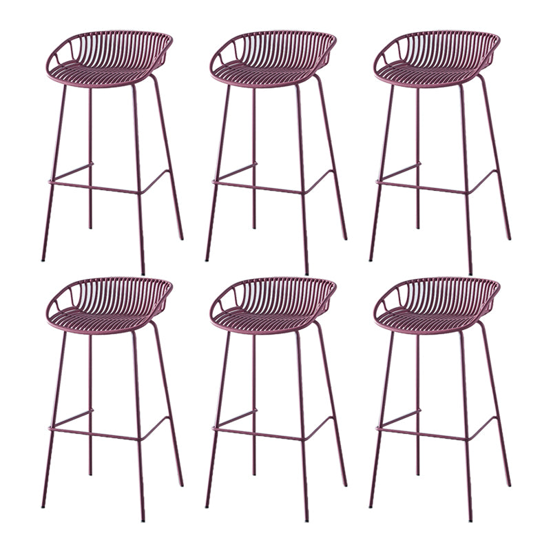 Industrial Backrest Armless Counter Stool Metal Cafe Bar Stool with 4 Legs