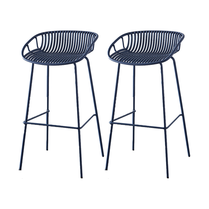 Industrial Backrest Armless Counter Stool Metal Cafe Bar Stool with 4 Legs