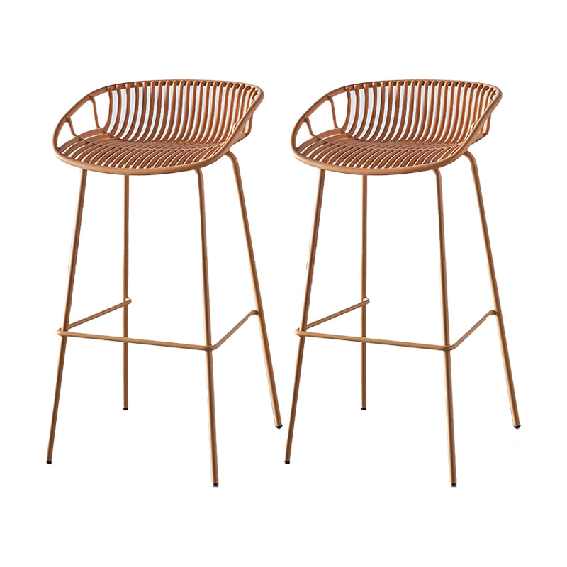 Industrial Backrest Armless Counter Stool Metal Cafe Bar Stool with 4 Legs