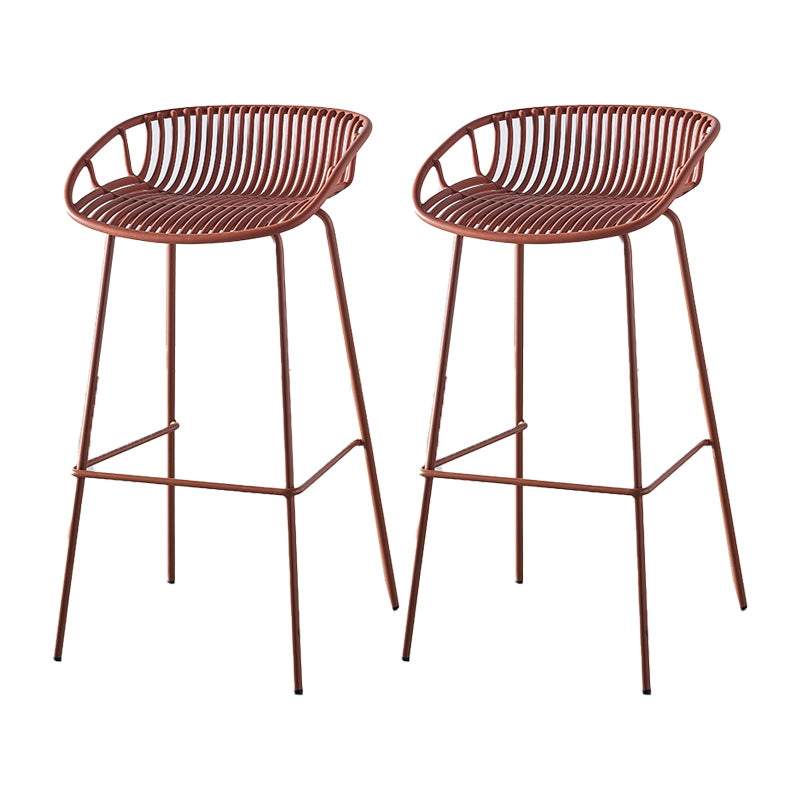 Industrial Backrest Armless Counter Stool Metal Cafe Bar Stool with 4 Legs