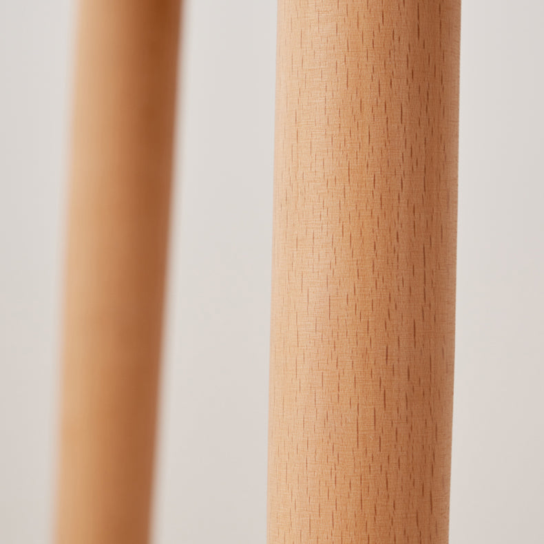 Nordic Backrest Armless Counter Stool Wooden Cafe Bar Stool with Plastic Cushion