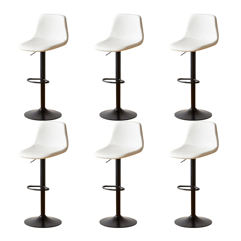 Industrial Backrest Armless Counter Stool Iron Adjustable Bar Stool with Leather Cushion