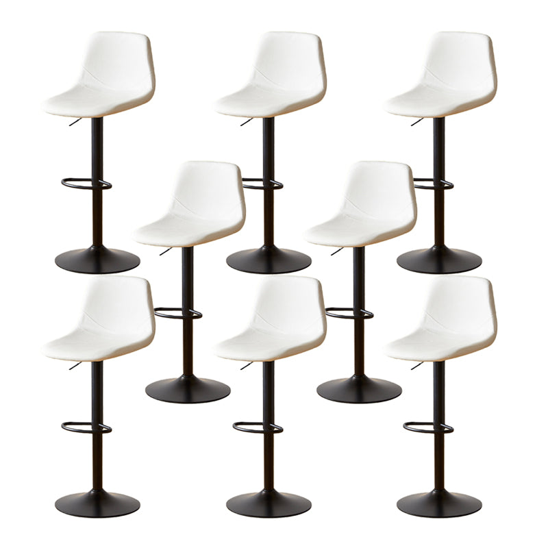 Industrial Backrest Armless Counter Stool Iron Adjustable Bar Stool with Leather Cushion