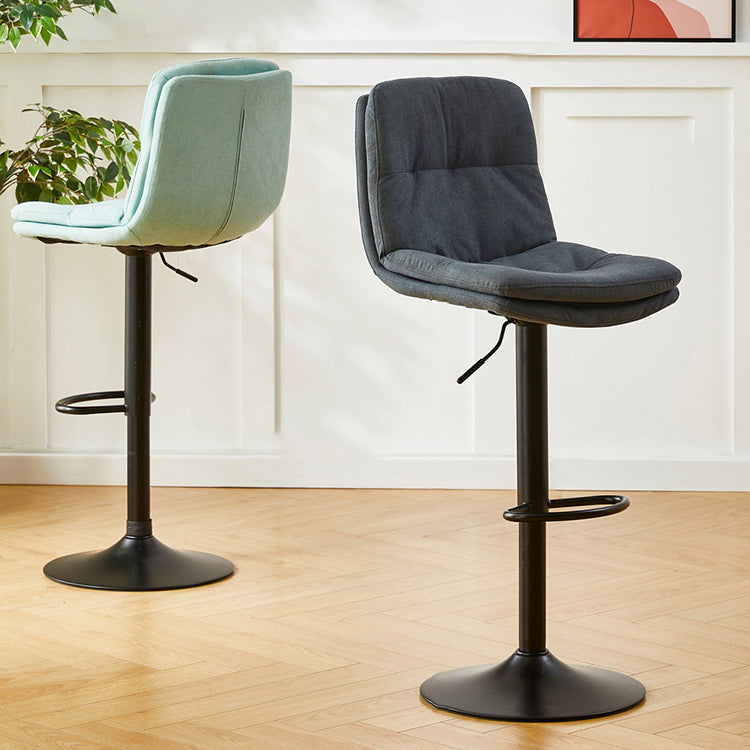 Industrial Backrest Armless Counter Stool Adjustable Cafe Bar Stool with Cushion