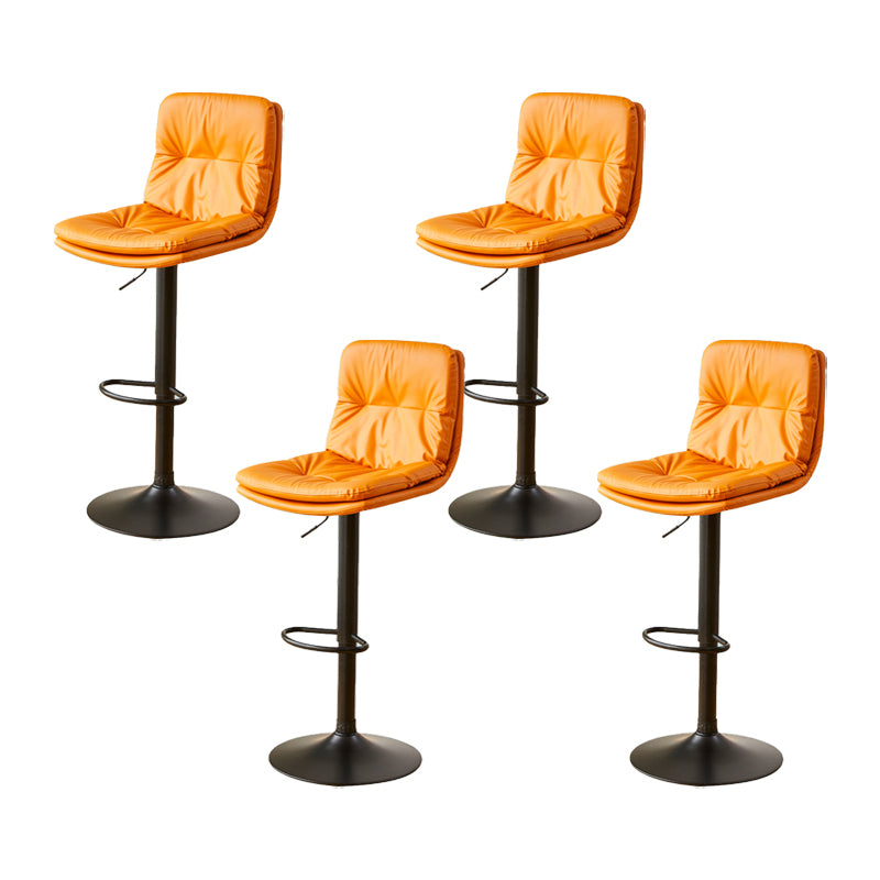 Industrial Backrest Armless Counter Stool Adjustable Cafe Bar Stool with Cushion