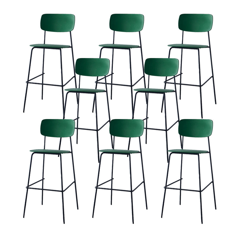 Modern Backrest Armless Counter Stool Iron Pub Stool with Plastic Cushion