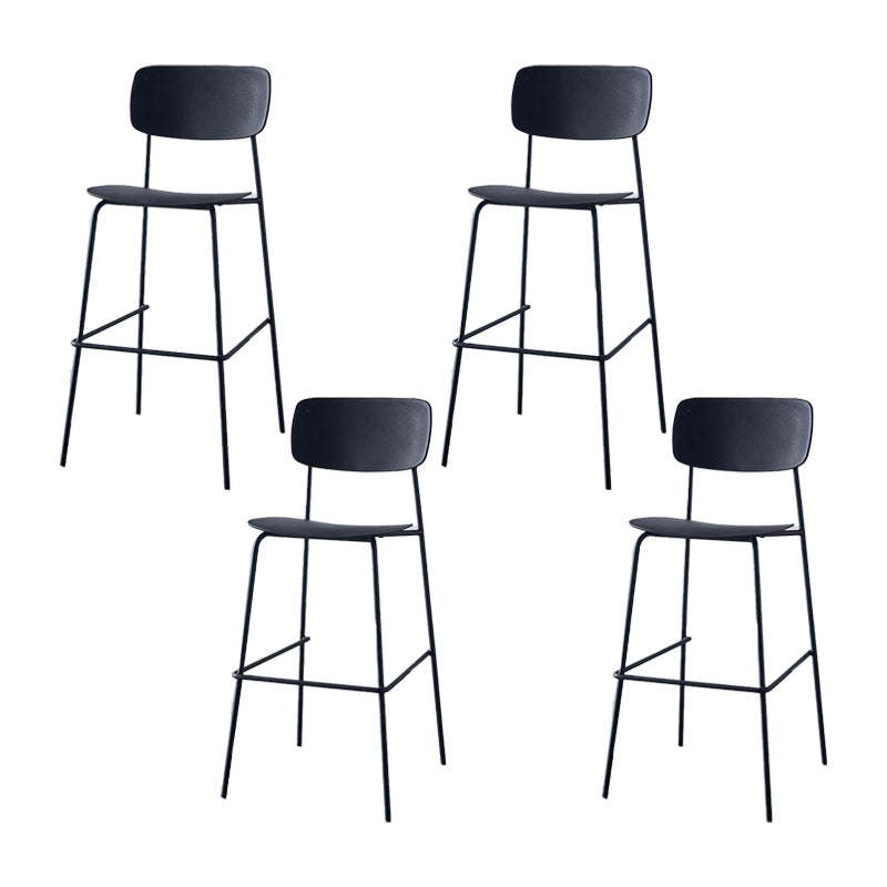 Modern Backrest Armless Counter Stool Iron Pub Stool with Plastic Cushion