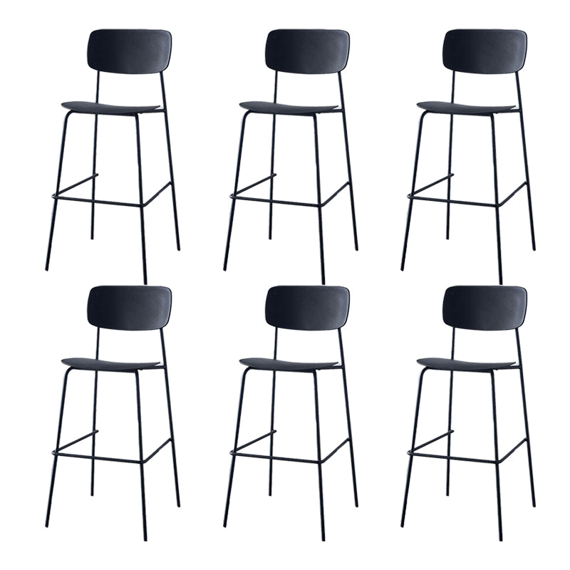 Modern Backrest Armless Counter Stool Iron Pub Stool with Plastic Cushion
