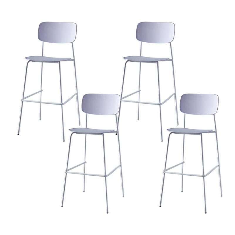 Modern Backrest Armless Counter Stool Iron Pub Stool with Plastic Cushion