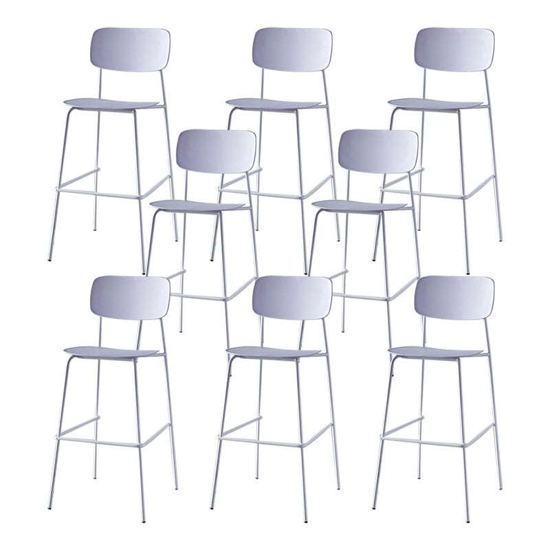 Modern Backrest Armless Counter Stool Iron Pub Stool with Plastic Cushion
