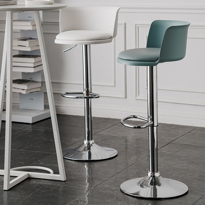 Industrial Backrest Armless Counter Stool Iron Cafe Bar Stool with Adjustable Cushion