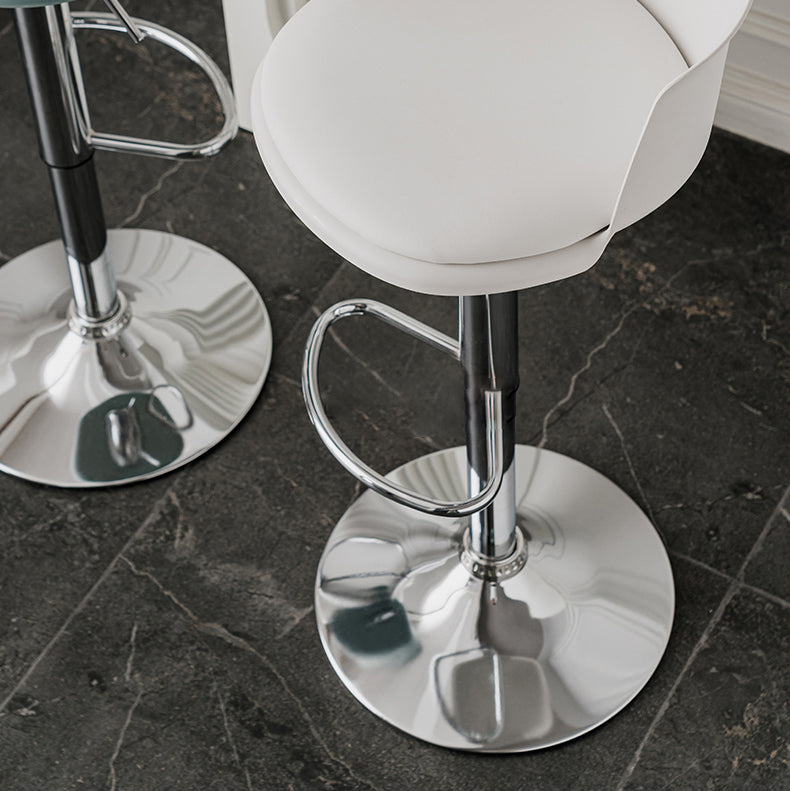 Industrial Backrest Armless Counter Stool Iron Cafe Bar Stool with Adjustable Cushion