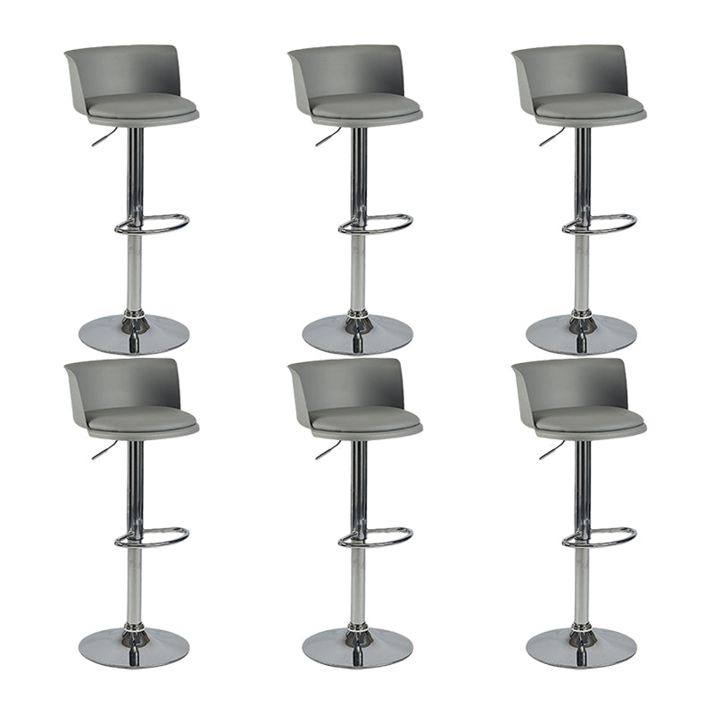 Industrial Backrest Armless Counter Stool Iron Cafe Bar Stool with Adjustable Cushion