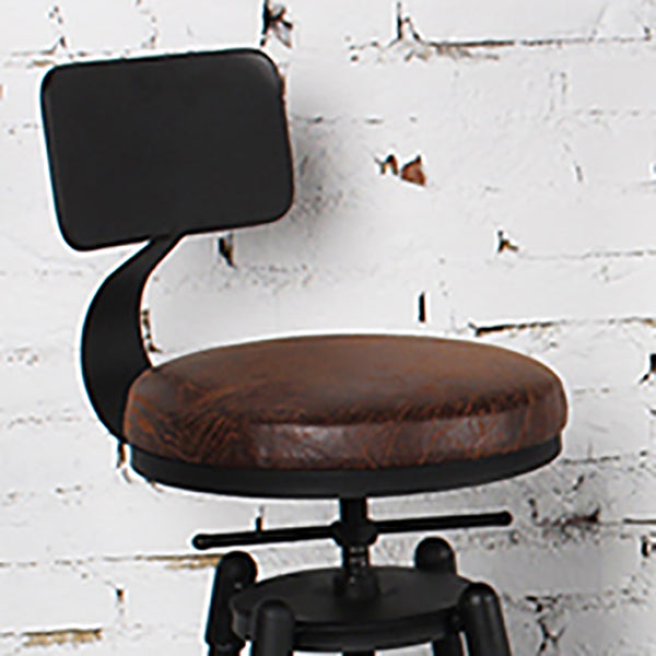 Industrial Rotatable Armless Counter Stool Iron Bar Stool with Pedal