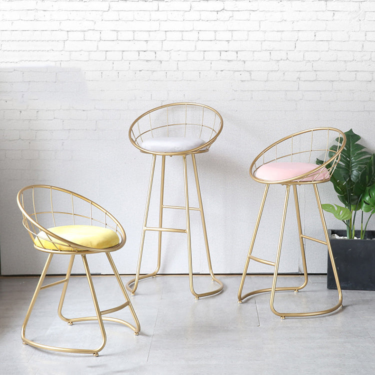 Nordic Style Bar-stool Bucket Counter Bar Stool with Metal Legs