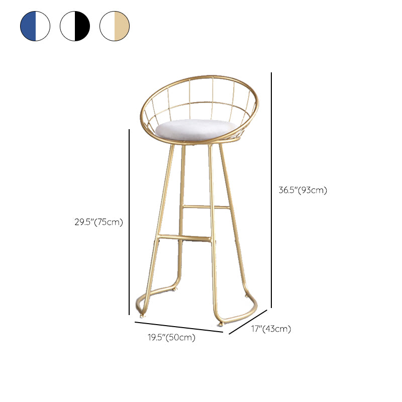 Nordic Style Bar-stool Bucket Counter Bar Stool with Metal Legs