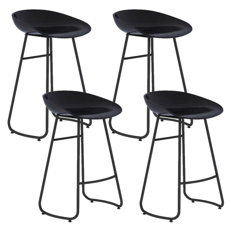 Modern Backrest Armless Counter Stool Iron Cafe Bar Stool with  Acrylic Seat