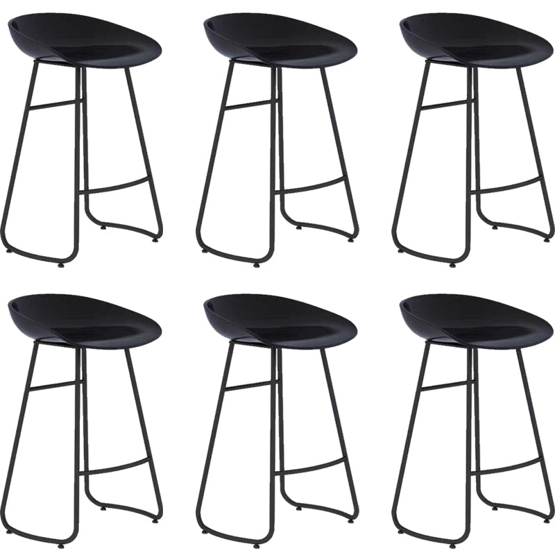 Modern Backrest Armless Counter Stool Iron Cafe Bar Stool with  Acrylic Seat