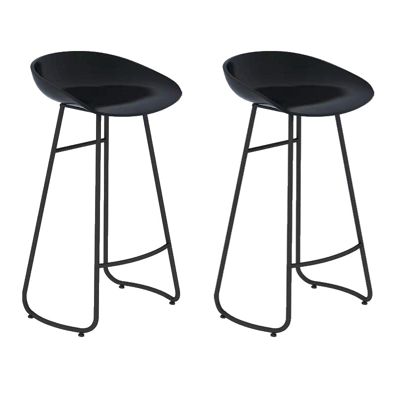 Modern Backrest Armless Counter Stool Iron Cafe Bar Stool with  Acrylic Seat