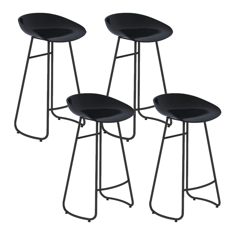 Modern Backrest Armless Counter Stool Iron Cafe Bar Stool with  Acrylic Seat