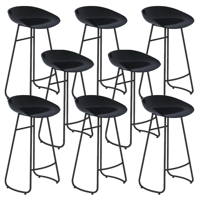 Modern Backrest Armless Counter Stool Iron Cafe Bar Stool with  Acrylic Seat