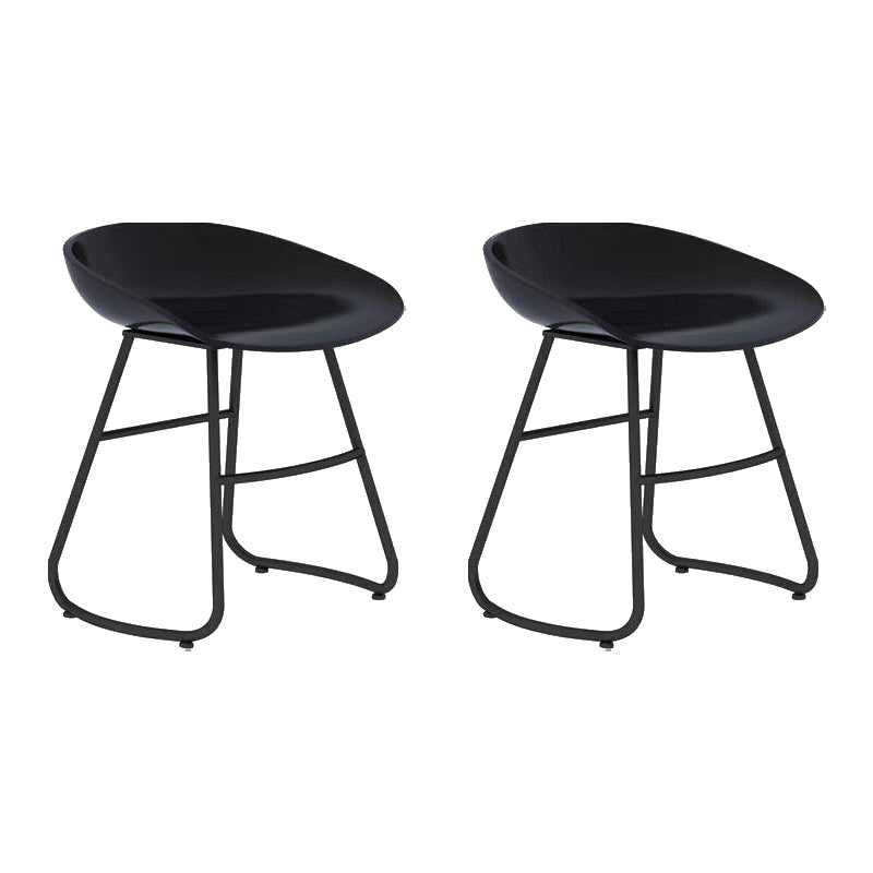 Modern Backrest Armless Counter Stool Iron Cafe Bar Stool with  Acrylic Seat