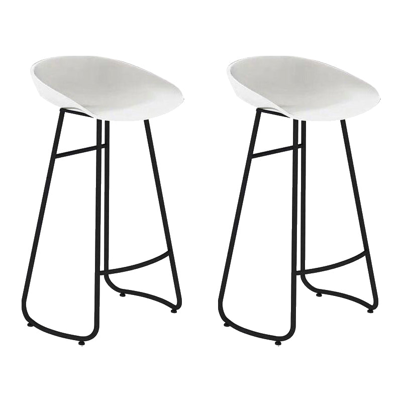 Modern Backrest Armless Counter Stool Iron Cafe Bar Stool with  Acrylic Seat