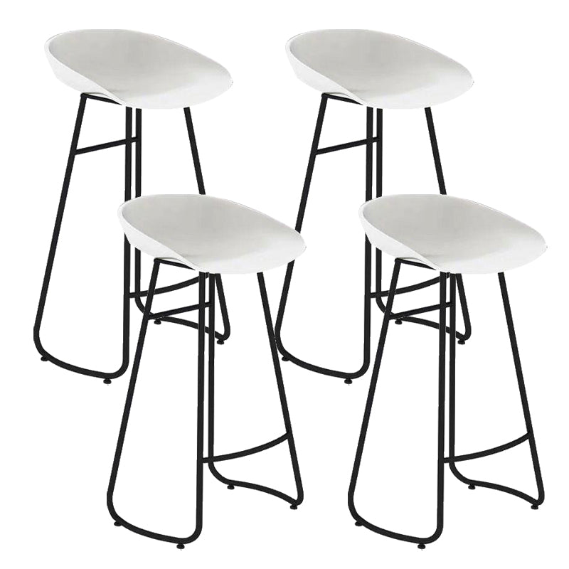 Modern Backrest Armless Counter Stool Iron Cafe Bar Stool with  Acrylic Seat
