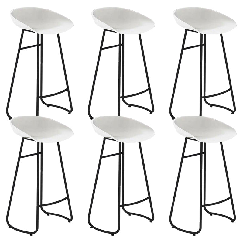 Modern Backrest Armless Counter Stool Iron Cafe Bar Stool with  Acrylic Seat