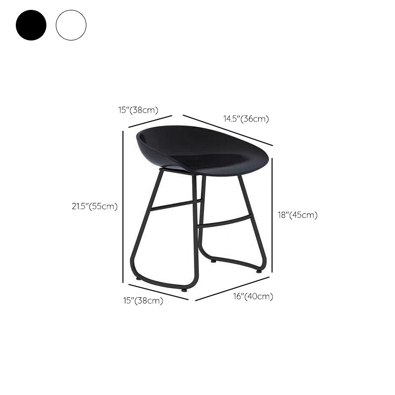 Modern Backrest Armless Counter Stool Iron Cafe Bar Stool with  Acrylic Seat