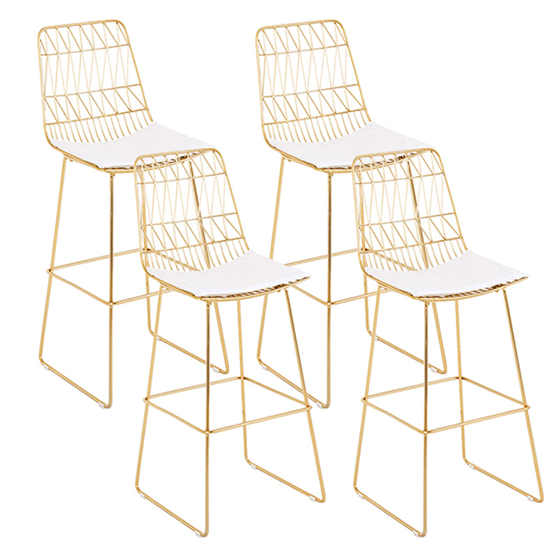 Contemporary Style Metal Armless Bar-stool PU Leather Counter Bar Stool for Kitchen