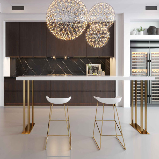 Contemporary Style Metal Armless Bar-stool PU Leather Counter Bar Stool for Kitchen