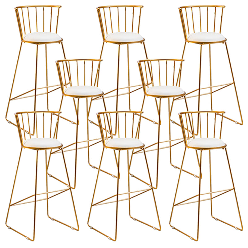 Contemporary Style Metal Armless Bar-stool PU Leather Counter Bar Stool for Kitchen