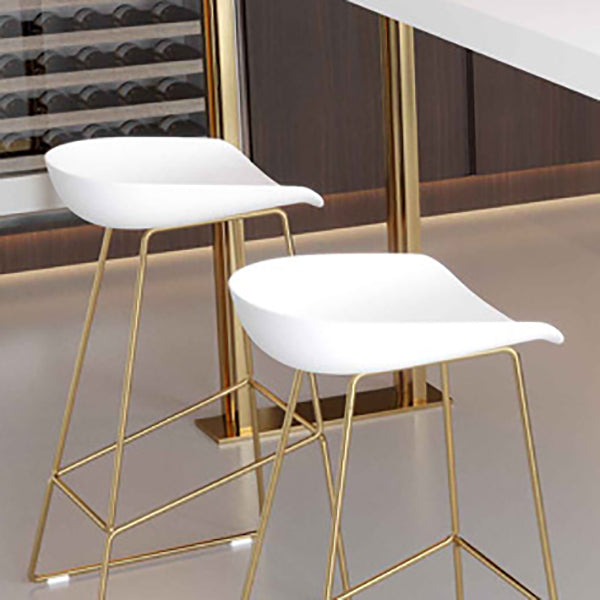 Contemporary Style Metal Armless Bar-stool PU Leather Counter Bar Stool for Kitchen