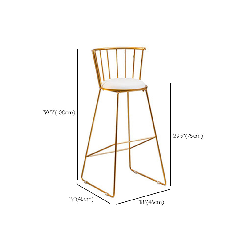 Contemporary Style Metal Armless Bar-stool PU Leather Counter Bar Stool for Kitchen