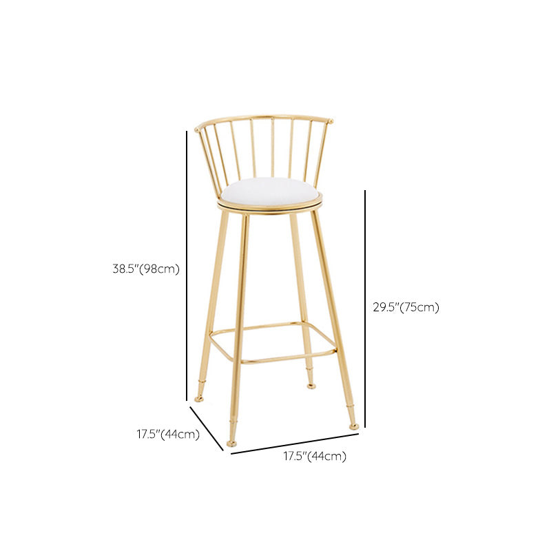 Contemporary Style Metal Armless Bar-stool PU Leather Counter Bar Stool for Kitchen