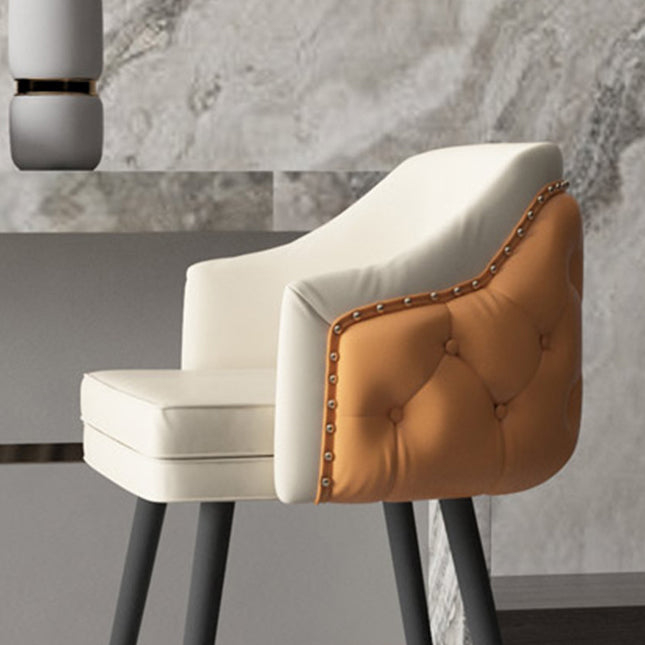 Modern Armrest Backrest Counter Stool Iron Cafe Bar Stool with Cushion and Pedal