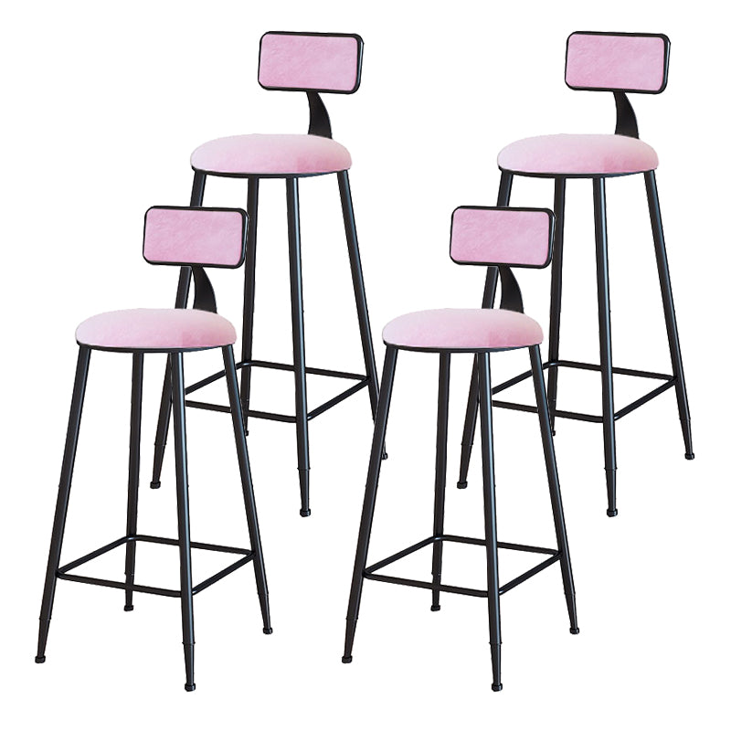 Contemporary Style Bar-stool Round Seat Counter Bar Stool with Metal Legs