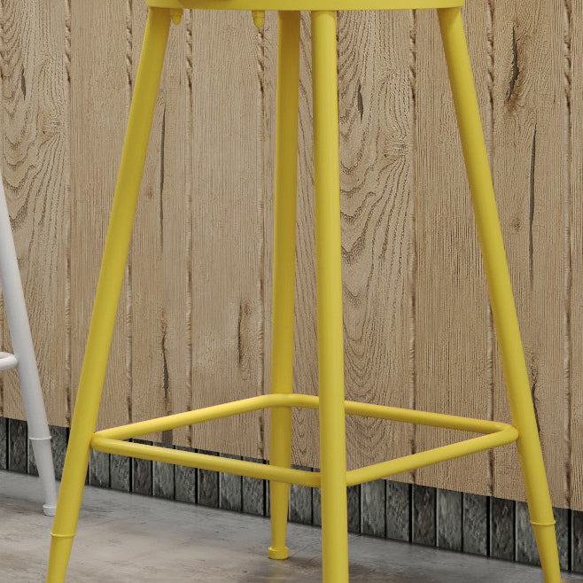 Contemporary PU Leather Bar-stool Round Seat Counter Bar Stool with Metal Legs