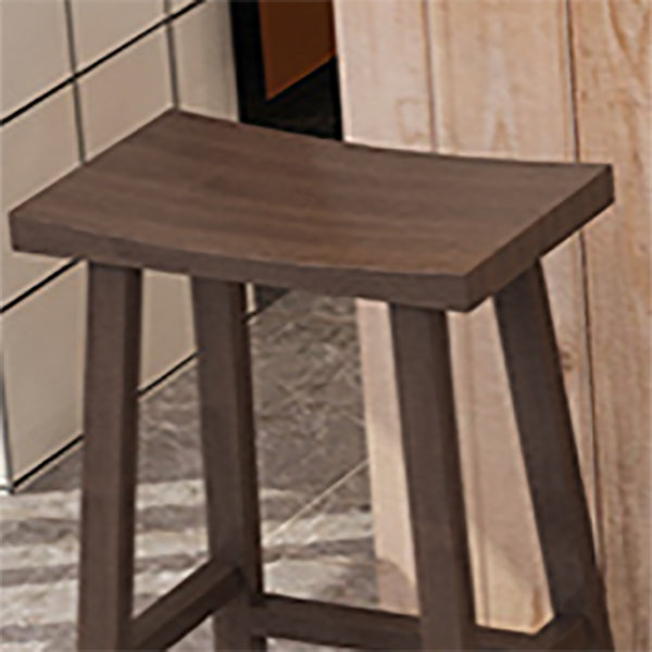 Industrial Armless Counter High Stool Solid Wood Backless Bistro Pub Stool with 4 Legs