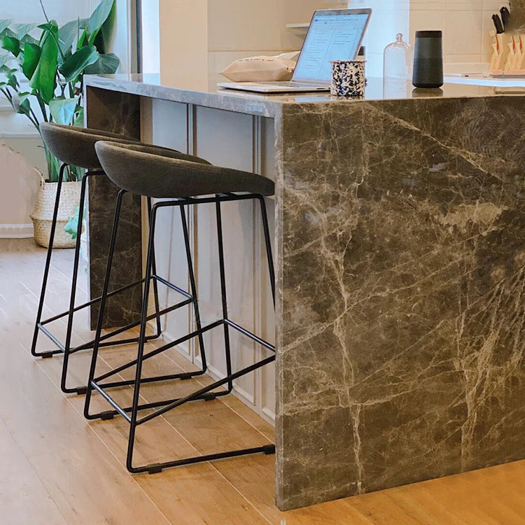 Metal Bar Stool Modern Style Low Back Armless Counter Stool for Home Use