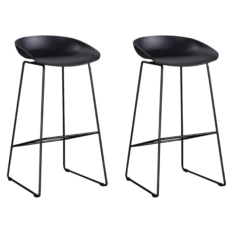 Metal Bar Stool Modern Style Low Back Armless Counter Stool for Home Use