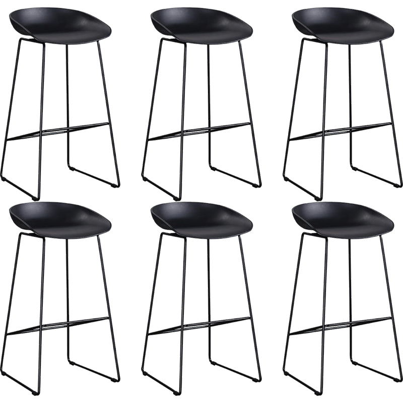 Metal Bar Stool Modern Style Low Back Armless Counter Stool for Home Use